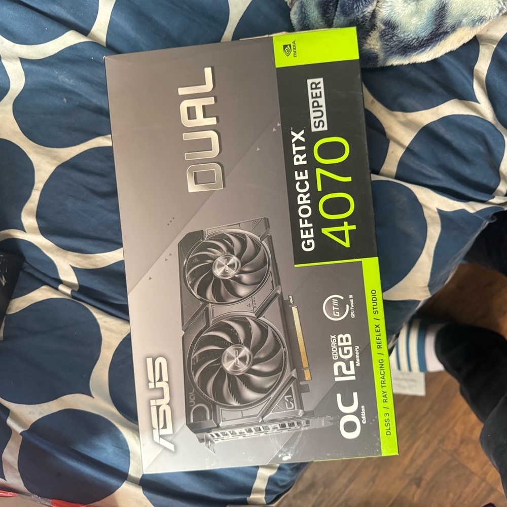 ASUS Dual GeForce RTX 4070 Super Graphics Card - Gray and Green